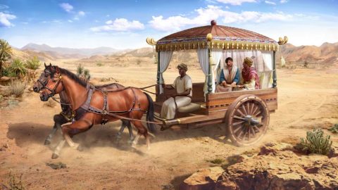 the Ethiopian Eunuch Accepting the Gospel