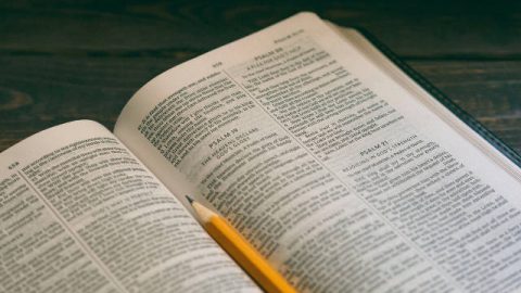 Bible, pencil