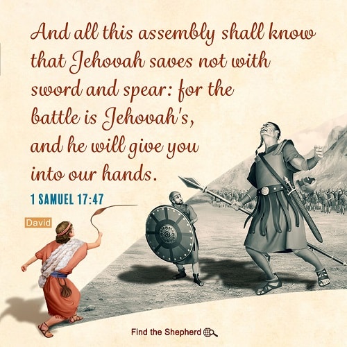 1 Samuel 17：47,defeated the Philistine giant