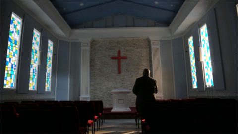 He prayed in the church