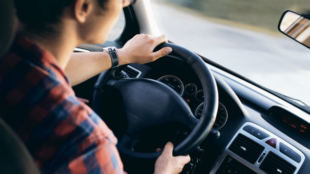 a man driving