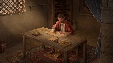 Paul is writing a letter