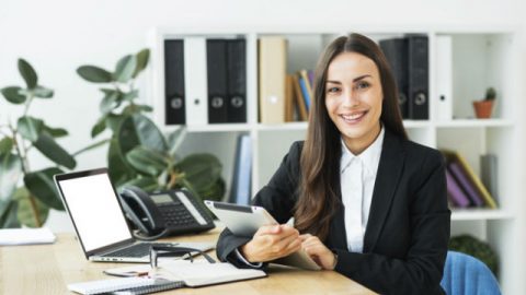 a young office employee